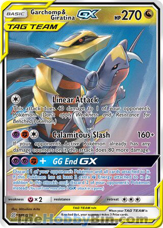 Garchomp & Giratina GX #146/236 Ultra Rare - Unified Minds Pokemon card