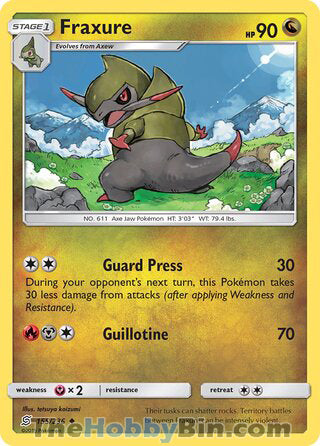 Fraxure #155/236 Uncommon - Unified Minds Pokemon card