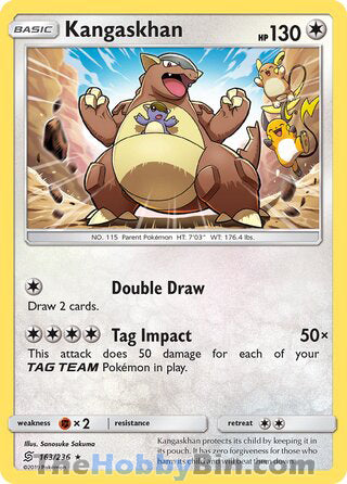 Kangaskhan #163/236 Holo Rare - Unified Minds Pokemon card