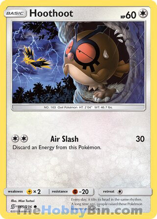 Hoothoot #165/236 Common - Unified Minds Pokemon card