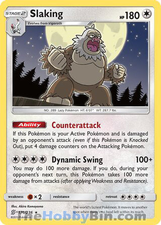 Slaking #170/236 Holo Rare - Unified Minds Pokemon card