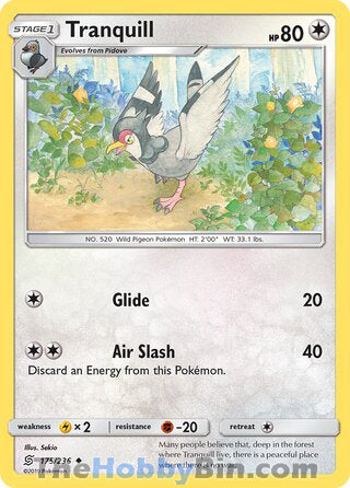 Tranquill #175/236 Uncommon - Unified Minds Pokemon card