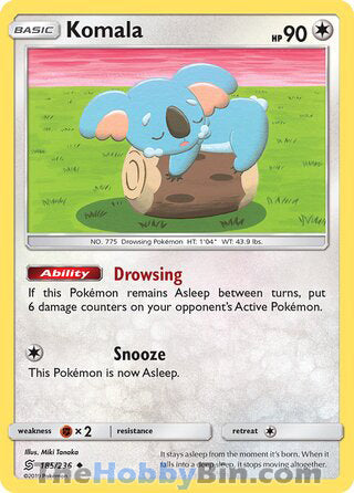 Komala #185/236 Uncommon - Unified Minds Pokemon card