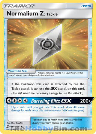 Normalium Z: Tackle #203/236 Uncommon - Unified Minds Pokemon card