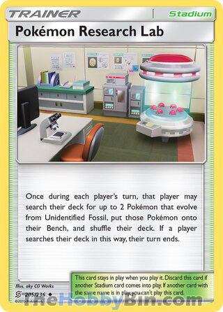 Pokemon Research Lab #205/236 Uncommon - Unified Minds Pokemon card