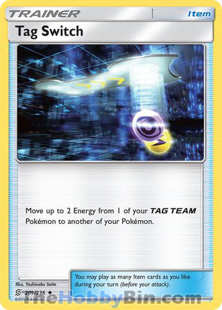 Tag Switch #209/236 Uncommon - Unified Minds Pokemon card