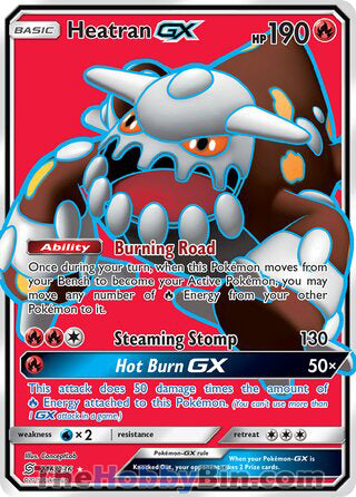 Heatran GX #216/236 Ultra Rare - Unified Minds Pokemon card