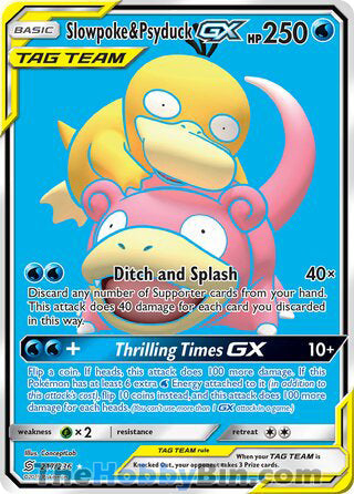 Slowpoke & Psyduck GX #217/236 Ultra Rare - Unified Minds Pokemon card