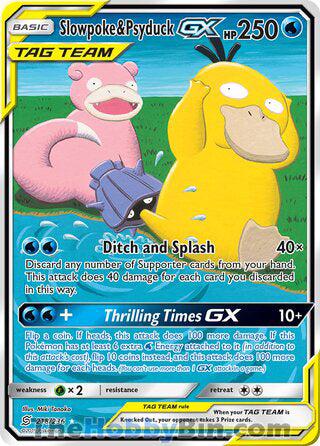 Slowpoke & Psyduck GX #218/236 Ultra Rare - Unified Minds Pokemon card