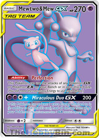 Mewtwo & Mew GX #222/236 Ultra Rare - Unified Minds Pokemon card