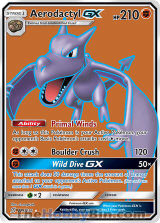 Aerodactyl GX #224/236 Ultra Rare - Unified Minds Pokemon card
