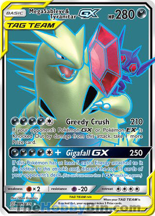 Mega Sableye & Tyranitar GX #225/236 Ultra Rare - Unified Minds Pokemon card