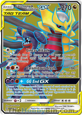 Garchomp & Giratina GX #228/236 Ultra Rare - Unified Minds Pokemon card