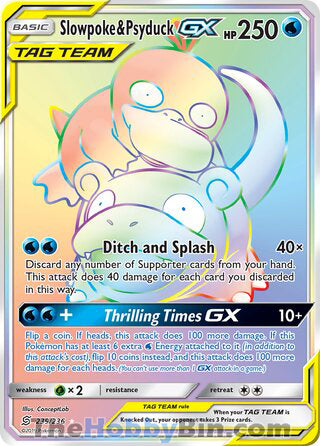 Slowpoke & Psyduck GX #239/236 Secret Rare - Unified Minds Pokemon card