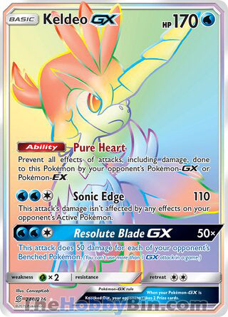 Keldeo GX #240/236 Secret Rare - Unified Minds Pokemon card