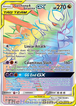 Garchomp & Giratina GX #247/236 Secret Rare - Unified Minds Pokemon card