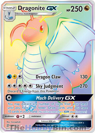 Dragonite GX #248/236 Secret Rare - Unified Minds Pokemon card