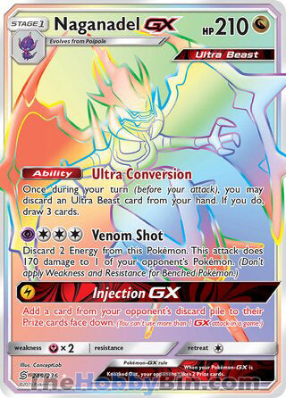 Naganadel GX #249/236 Secret Rare - Unified Minds Pokemon card