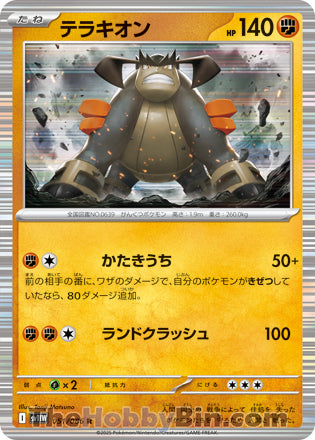 Terrakion #051 Rare - White Flare Japanese Pokemon card