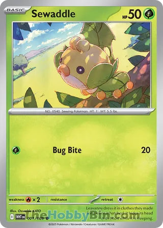 Sewaddle #001/086 Common - White Flare Pokemon card