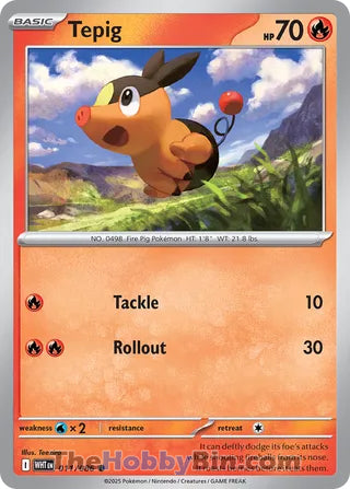 Tepig #011/086 Common - White Flare Pokemon card