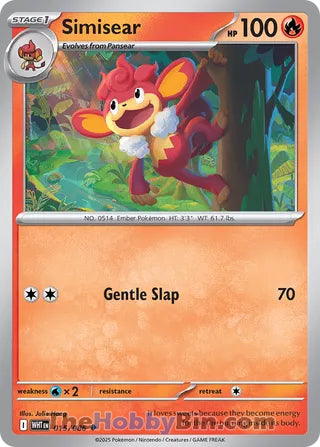 Simisear #015/086 Uncommon - White Flare Pokemon card