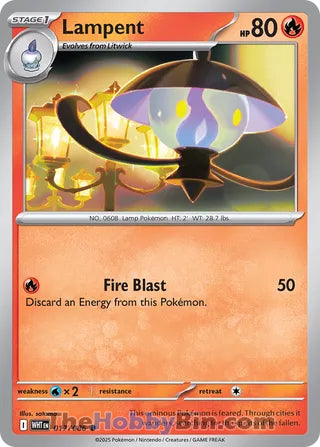 Lampent #017/086 Common - White Flare Pokemon card