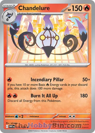 Chandelure #018/086 Rare - White Flare Pokemon card