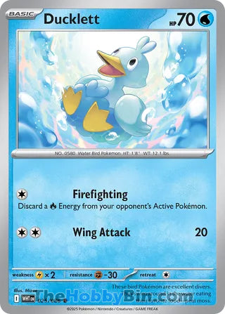 Ducklett #025/086 Common - White Flare Pokemon card