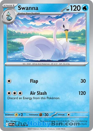 Swanna #026/086 Uncommon - White Flare Pokemon card