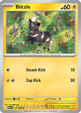 Blitzle #031/086 Common - White Flare Pokemon card
