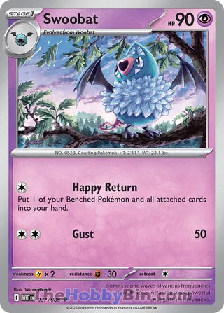 Swoobat #037/086 Uncommon - White Flare Pokemon card