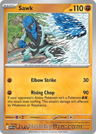 Sawk #049/086 Uncommon - White Flare Pokemon card