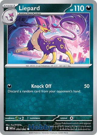 Liepard #056/086 Uncommon - White Flare Pokemon card