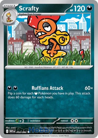 Scrafty #058/086 Uncommon - White Flare Pokemon card