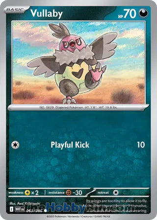 Vullaby #063/086 Common - White Flare Pokemon card