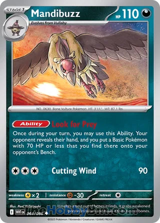 Mandibuzz #064/086 Uncommon - White Flare Pokemon card