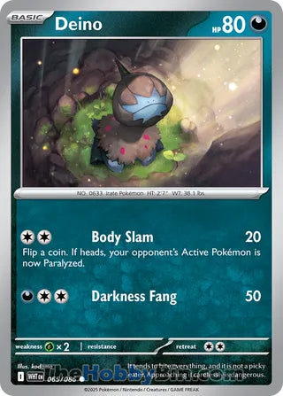 Deino #065/086 Common - White Flare Pokemon card