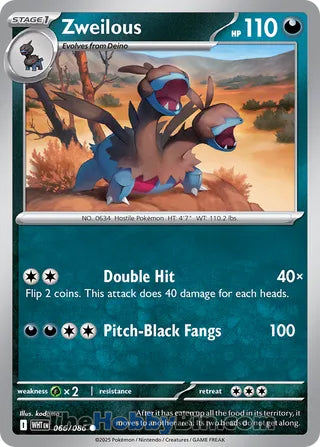 Zweilous #066/086 Common - White Flare Pokemon card