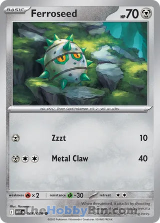 Ferroseed #068/086 Common - White Flare Pokemon card