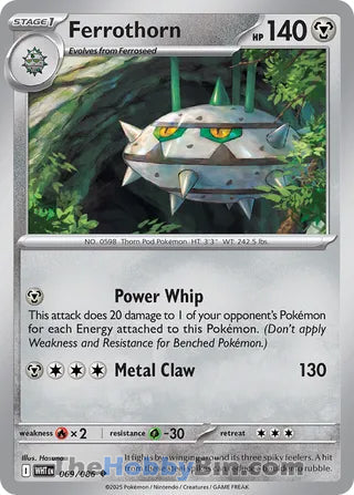Ferrothorn #069/086 Uncommon - White Flare Pokemon card