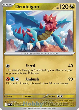 Druddigon #071/086 Uncommon - White Flare Pokemon card