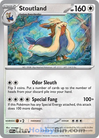 Stoutland #076/086 Uncommon - White Flare Pokemon card