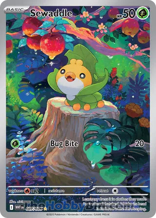 Sewaddle #087/086 Illustration Rare - White Flare Pokemon card