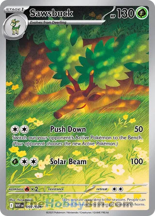 Sawsbuck White Flare English Illustration Rare #092/086