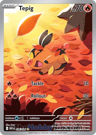 Tepig #096/086 Illustration Rare - White Flare Pokemon card