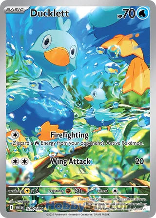 Ducklett #109/086 Illustration Rare - White Flare Pokemon card