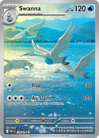 Swanna #110/086 Illustration Rare - White Flare Pokemon card