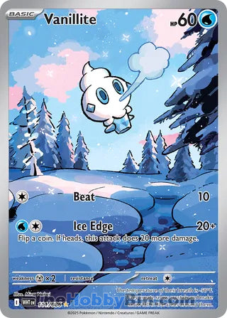 Vanillite #111/086 Illustration Rare - White Flare Pokemon card