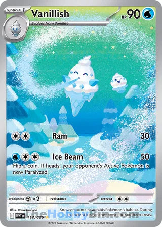 Vanillish #112/086 Illustration Rare - White Flare Pokemon card